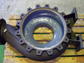 Corroded pump refurbished using Belzona 1321 (Ceramic S-Metal)