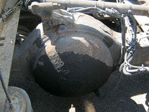 Corroded lorry differential housing