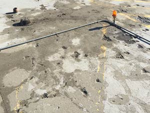 Deteriorated concrete helicopter landing pad