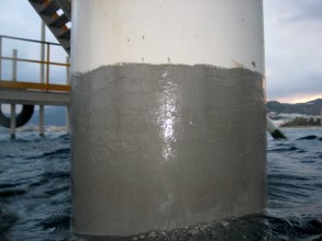Repaired corroded platform leg using Belzona 5831 (ST-Barrier)