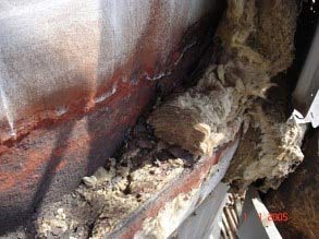 Severe damage due to CUI on insulated equipment