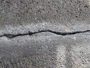 Concrete cracks on the balcony following surface preparation